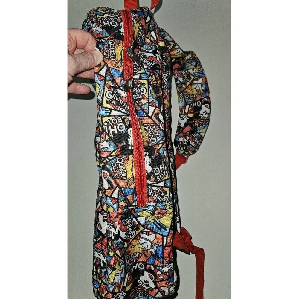 Disney Parks Mickey Mouse Lightweight Backpack Red Black Oh Boy Donald Goofy